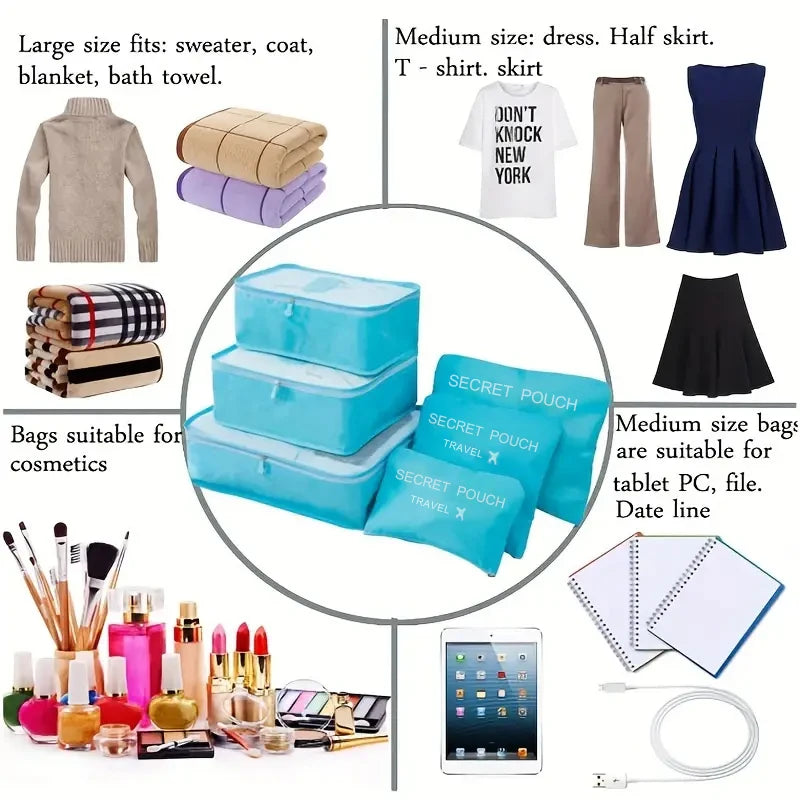 6 Pcs Set Waterproof Packing Bags
